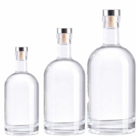 250ml glass bottle for vodka, tequila, gin, whiskey and other alcohol packaging